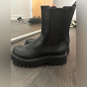 Steve Madden Black Chunky Sole Boots